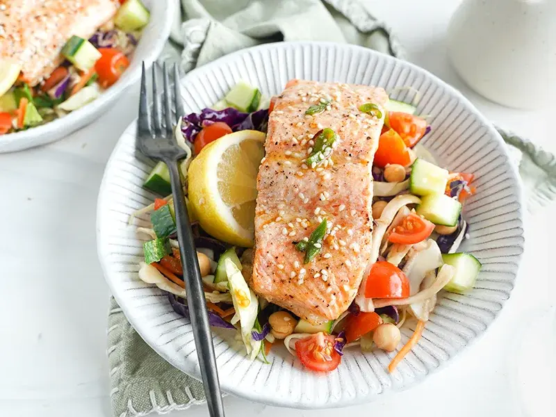 Baked Salmon with Zingy Ginger Sauce